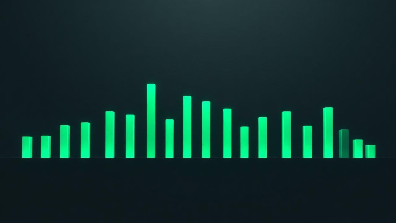 Glowing bars showing an anchor text distribution curve