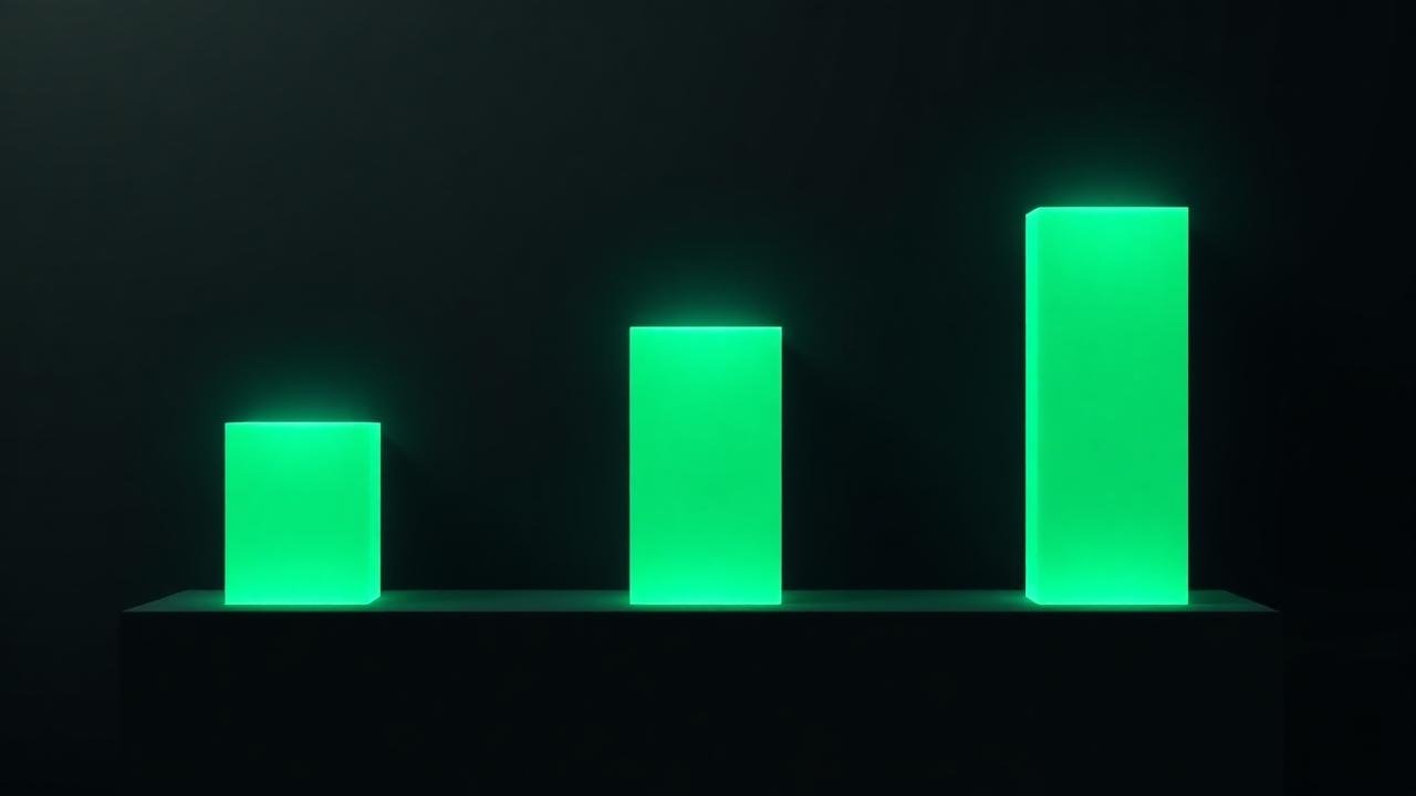 Three glowing columns of increasing height representing link building pricing tiers